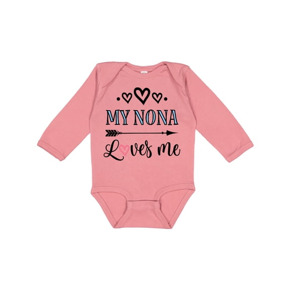 Inktastic My Nona Grandma Loves Me Girls Girls Long Sleeve Baby Bodysuit