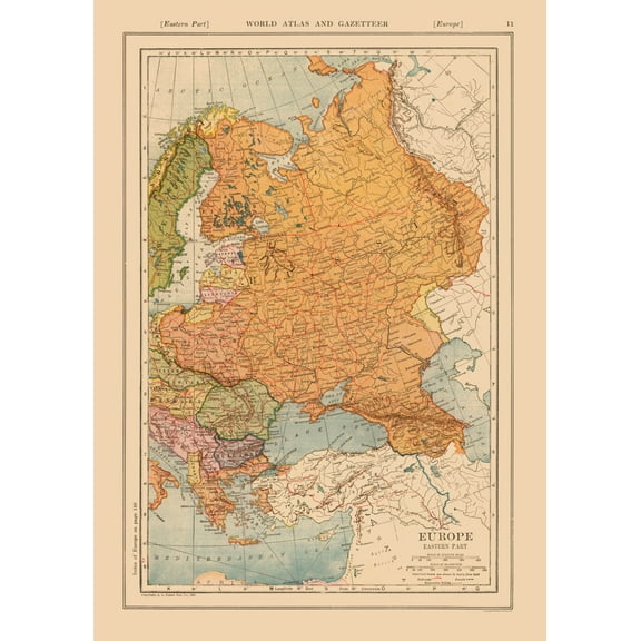 Historic Map - Russia European  - Reynold 1921 - 23 x 32.55 - Vintage Wall Art