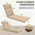 thumbnail image 2 of Kimunuk Outdoor Chaise Lounge Cushions set of 2, 72" x 21" x 4" Waterproof Pool Beach Recliner Replacement Cushions with Ties, Sand, 2 of 7