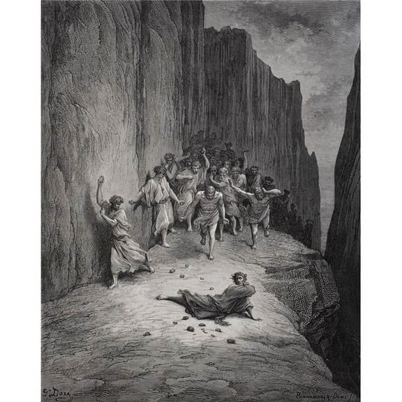 Engraving By Gustave Dore 1832-1883 French Artist And Illustrator For Purgatory By Dante Alighieri Canto Xv Lines 103 To