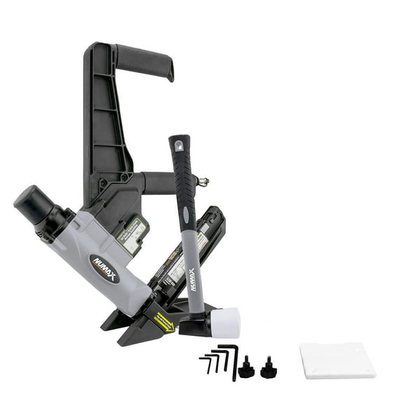 NuMax S50LSDH Pneumatic 2-in-1 15.5-Gauge and 16-Gauge 2" Dual Handle Flooring Nailer / Stapler