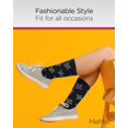 thumbnail image 5 of MeMoi Pinecones Bamboo Blend Novelty Crew Socks - Womens - Female, 9-11, Black, 5 of 7