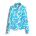 thumbnail image 5 of SCALES Palm City Womens Long Sleeve Quarter-Zip White, Tropical, Large, 5 of 6