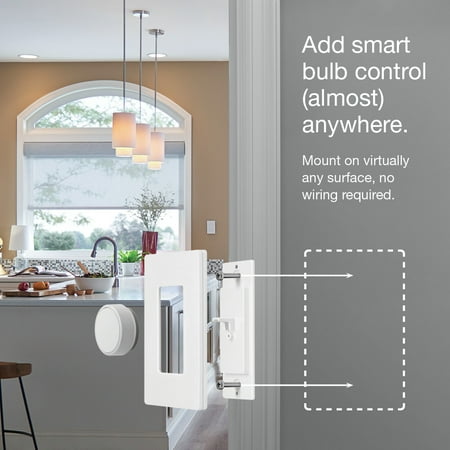 Lutron - Aurora Smart Bulb Dimmer Switch for Paddle Switches, Works with Philips Hue Smart Bulbs - White
