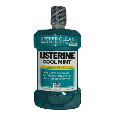 Cool Mint Antiseptic Mouthwash (4 X 1.5lt), Kills germs that cause bad breath, plaque and the gum disease gingivitis By