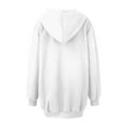 thumbnail image 4 of Fshiont Long Zip Up Hoodie Women Fleece Lined Oversized Tunic Sweatshirt Drop Shoulder Knee Length Fall Winter Hooded Jacket White M, 4 of 6
