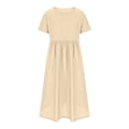 thumbnail image 6 of Vmvidoty Girls Casual Dress Puff Sleeve A-Line Swing Flared Party Birthday Formal Dresses Beige 120, 6 of 6