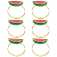 thumbnail image 6 of Masteelf Watermelon Napkin Rings for Decoration Reusable Zinc Alloy Multi Color 6 Pieces, 6 of 8