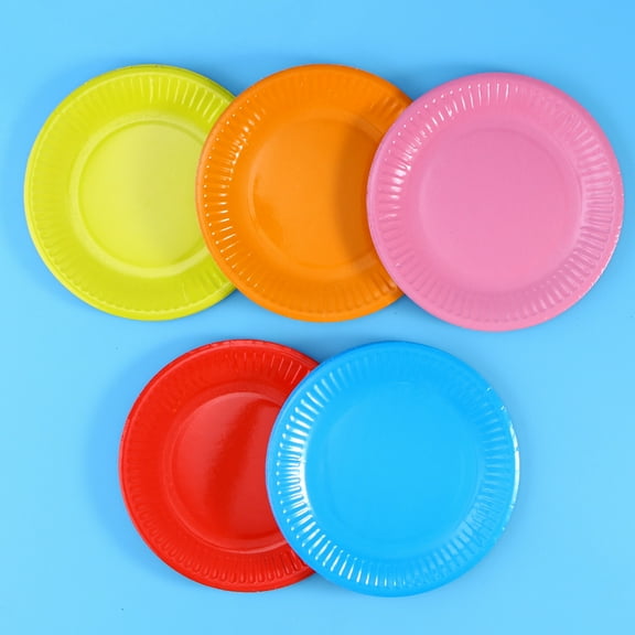 MLINS 50pcs Assorted Color Paper Cake Plates for Birthday and Wedding Parties EcoFriendly Disposable Tableware
