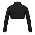 thumbnail image 4 of SiiRoh Girls Long Sleeve Stretch Short Mock Neck Athletic Shirt Crop Top Basics Sportswear Black 6, 4 of 7