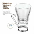 thumbnail image 2 of Bormioli Rocco Oslo Tempered Glass Cappuccino Cup With Stainless Steel Handle 7.5 Oz Set Of 4, Clear Silver, 2 of 8