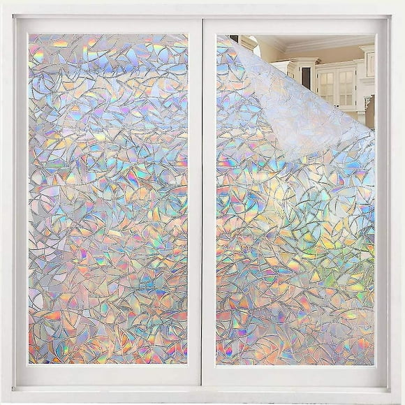 Window Privacy Film, Rainbow Window Clings, 3d Decorative Window Vinyl, Stained Glass Window Decals