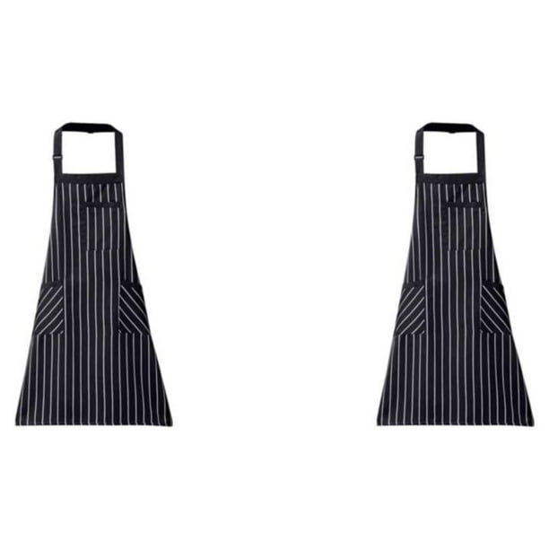 Toystoory Delantal para hornear Bolsillos Cocina Chef Cocina Sin mangas Media longitud Babero Restaurante Rayas Hotel Camarero Barbacoa esencial Type1 NO1