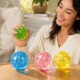 thumbnail image 3 of Coconut Oil Squishy with shiny flower and star sequins, Coconut Oil Slow Rising Squeeze Stress Ball Clear Jelly Bubblegum Texture Coconut Oil Squishy Toy,Green, 3 of 4