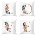 thumbnail image 4 of Valentine's Day Alphabet Decorative Throw Pillow Case, Personalized Letter Flowers Cushion Cover 18 x 18 Inch, Square Pillow Protectors for Sofa Couch Bedroom Car Chair Home Decor, I, 4 of 11