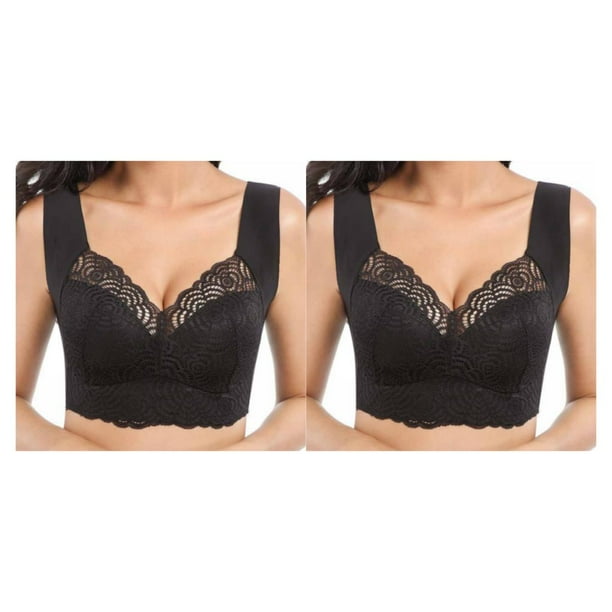 Sonducket Ropa interior para mujer con espalda de encaje La correa para el hombro ensanchada garantiza la estabilidad y la espalda deportiva sin L 2Conjunto