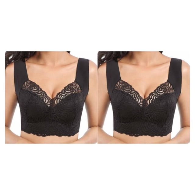 Sonducket Ropa interior para mujer con espalda de encaje La correa para el hombro ensanchada garantiza la estabilidad y la espalda deportiva sin L 2Conjunto