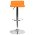 thumbnail image 2 of Contemporary Orange Vinyl Adjustable Height Barstool with Quilted Wave Seat and Chrome Base, 2 of 5