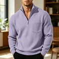 thumbnail image 5 of Jopfuhed Sweatshirt for Men Plus Size Solid Color Casual Stand Collar Quarter Zip Sweatshirt with Pocket Loose Long Sleeve Corduroy Pullover Tops,Sizes S-5XL, 5 of 8