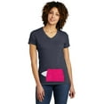 thumbnail image 4 of Women's V-Neck Tee in Navy With a Pocket That Holds a Mini-Towel (Included) to Remove Sweat. Choose Your Pocket Color From a Variety of Color Options., 4 of 8