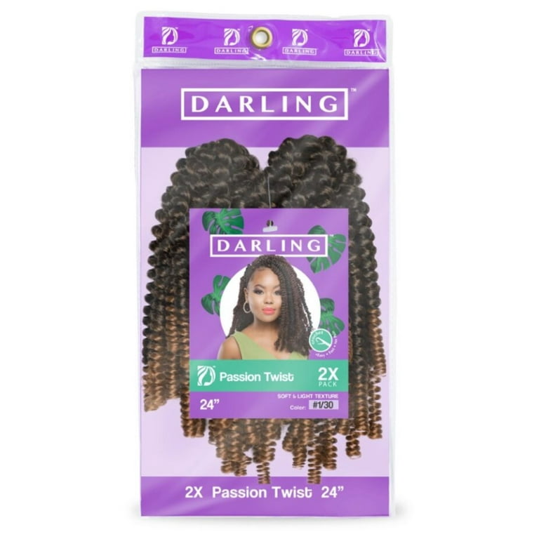 Darling Passion Twist Crochet Hair 2X Pack, 24 inch, #1/30, Adult, Female 
