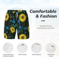 thumbnail image 6 of Picia Sunflowers And Blue Flower pattern Mens Swim Trunks with Compression Liner Stretch Beach Shorts Quick Dry with Zipper Pockets No-Chafing Board Shorts-Large, 6 of 9