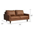 thumbnail image 6 of Hybition Faux Leather Sofa Mid-Century Modern Couch for Living Room/Office-Brown, 6 of 9