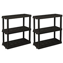 Hyper Tough Garage Shelving Unit Heavy Duty 3-Tier 2-Pack 38"H x 36"W x 18"D, Black 450 lb Total Capacity
