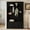 Black, variant on 48.7 Inch Farmhouse All-in-One Hall Tree with Adjustable Shelves, Retro Arched Entryway Storage Bench with 3 Cabinets and 4 Golden Hooks for Mudroom, Hallway, Walnut