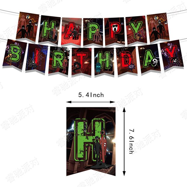 Roblox Doors figura puerta fiesta tirar bandera globo encanto Diablo serie Juego cumpleaños fiesta decoración globo
