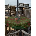 thumbnail image 2 of Outdoor Tablecloths with Umbrella Hole & Zipper, Vintage Red Roses Round Tablecloth 54 Inch, Green Abstract Art Floral Ethnic Waterproof Table Cloth, Patio/Pool/Picnic Table Covers, 2 of 8