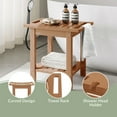thumbnail image 5 of WestinTrends Sage HDPE Poly Plastic Waterproof Bathroom Shower Bench, Teak, 5 of 13