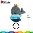 thumbnail image 4 of Sassy Wavy Whale Jitter Stroller Toy 0 Months and up Sensory Pull Down with Vibrating Upward Motion Car Seat Toy, 4 of 7