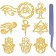 thumbnail image 1 of 9 pegatinas de Ojo de Horus de metal dorado con pinzas, pegatinas de orgonita impermeables, autoadhesivas, de níquel, para decorar., 1 of 9