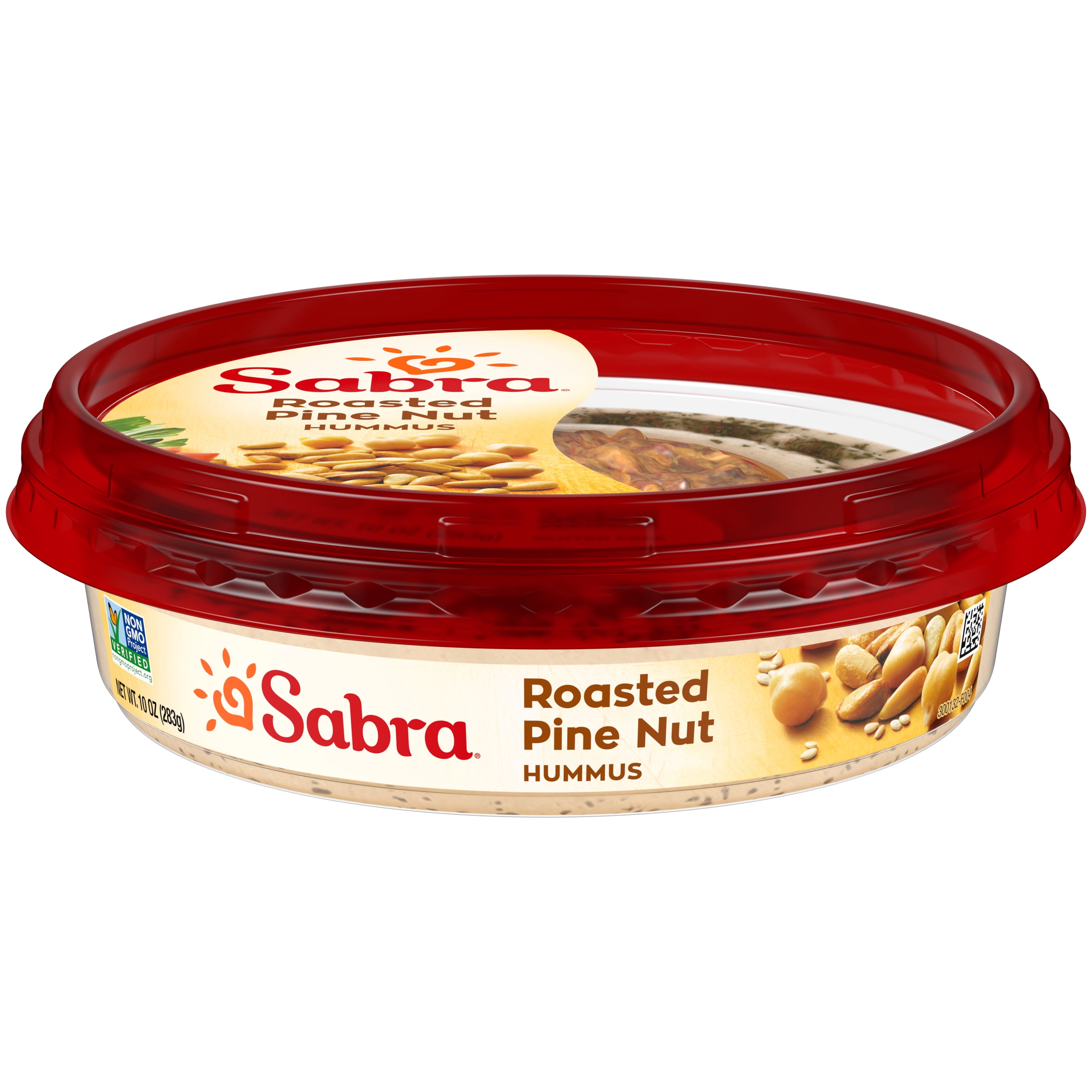 Sabra Roasted Pine Nut Fresh Hummus Dip, Non-GMO, Gluten Free, Vegan Hummus Spread, 10oz Tub