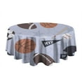 thumbnail image 5 of Baseball Football Pattern Round Tablecloth 60"x60",Wrinkle Wipeable Table Cloth for Kitchen Dining Room Picnic Patio Party, 5 of 6