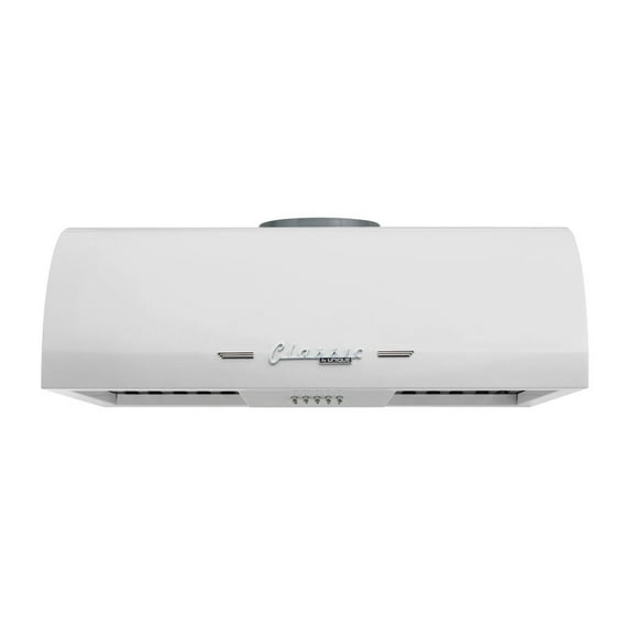 Classic Retro 24" Under Cabinet Range Hood with Stainless Steel Baffle Filters in Marshmallow White