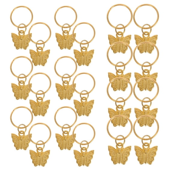 MLINS  20 Pcs Hair Beads for Girls Butterfly Clips Large Women's Golden
