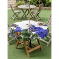thumbnail image 4 of Outdoor Tablecloth with Umbrella Hole for Patio/Picnic/Party/Camping, Purple Spring Floral Waterproof Table Cloth Round Cover Washable, Butterfly Farmhouse (Dia 54"), 4 of 8