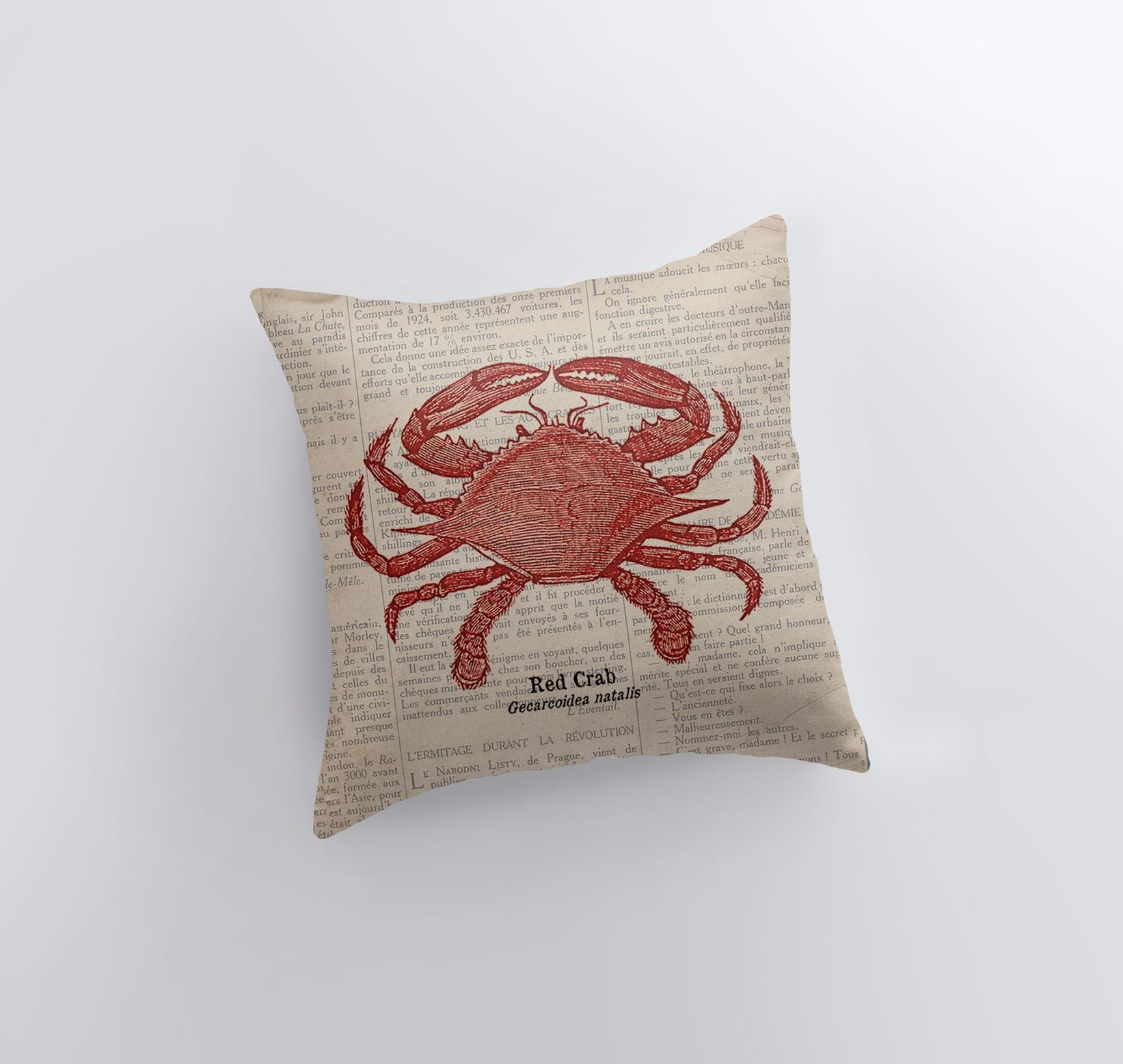 Red Crab | Pillow Cover | Throw Pillow | Home Decor | Modern Coastal Decor | Nautical | Ocean | Gift for her | Accent Pillow Covers | Crab