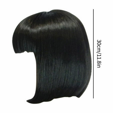 Women's Wig Black Fiber High Temperature African False Head Cover Human Hair Wig Glueless Lace Front Human Straight Hair