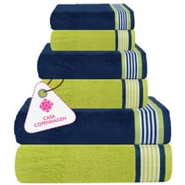 Casa Copenhagen He & She 6 Pieces Towel Set- California Blue Green, 550 GSM 2 Bath Towel 2 Hand Towel 2 Washcloth, Designed in Denmark Made of Soft Egyptian Cotton for Bathroom, Kitchen & Shower