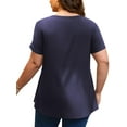 thumbnail image 3 of JYLFC Short Sleeve Shirts for Women Round Neck Tunic T-shirts, Navy XL, 3 of 4