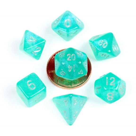 Stardust Turquoise 10mm Mini Poly Dice Set