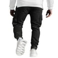 thumbnail image 4 of Men‘s Pockets Patchwork Cargo Trousers Color Block Casual Trousers Long Pants, 4 of 5