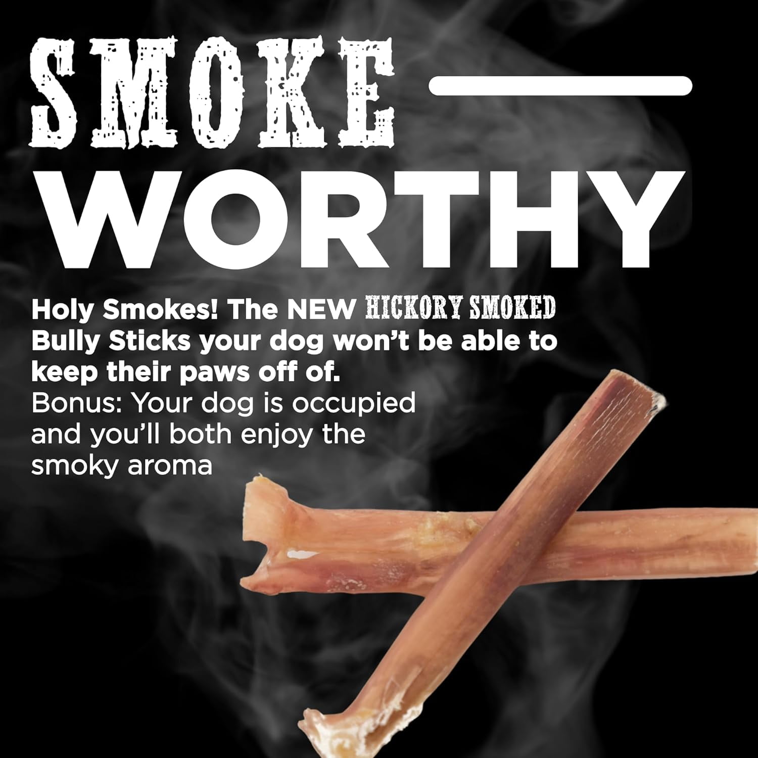Best Bully Sticks Hickory Smoked 4 Inch Bully Sticks - 8 oz - 100% Natural, Smoky, Grain and Odor-Free, No Additives