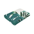 thumbnail image 4 of Green Tropical Plant Watercolor Throw Blanket, Fluffy Soft Cozy Blanket Flannel Plush Microfiber Couch Throw 60"x50", 4 of 7