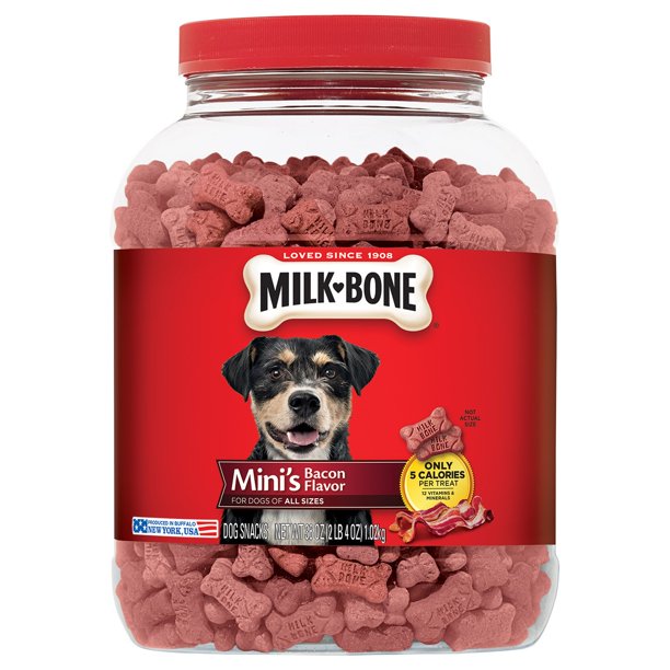 MilkBone Mini Bacon Biscuit Dry Dog Treats, 36 Oz.