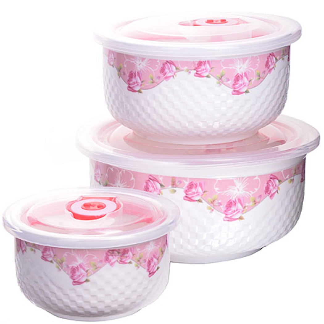 Loraine 3 Ceramic Container Food Storage Set with cover