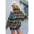thumbnail image 5 of Yuwull Womens Fleece Jacket Western Aztec Print Long Sleeve Snap Button Downs Shacket Jackets With Pockets, 5 of 8